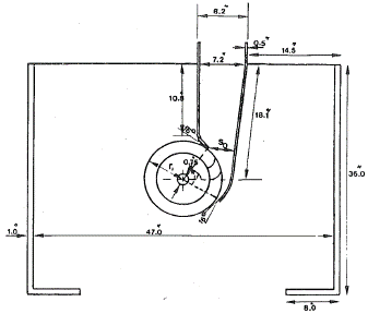 Dimensiones del rodete de di�metro 30.48 cm con el inyector de 90o de arco de entrada. Fuente: adaptada de [13].