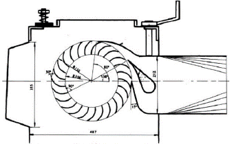 Esquema de la turbina empleada por Costa-Pereira y Borges. Fuente: adaptada de [18].