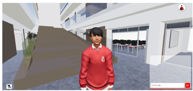 Tercer piso del metaverso de la Escuela de Ingenier�a de Sistemas y Computaci�n - EISC Metaverse.