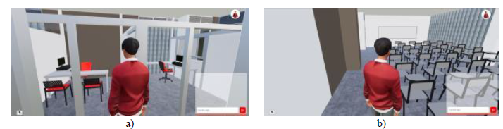 a) oficinas administrativas b) sal�n de clase. 