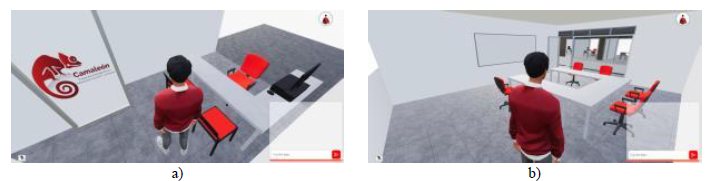 a) oficinas de profesores b) salones de posgrados.