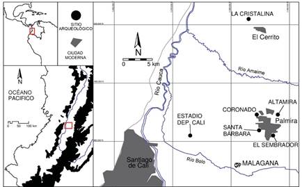 Localización del sitio arqueológico de Malagana