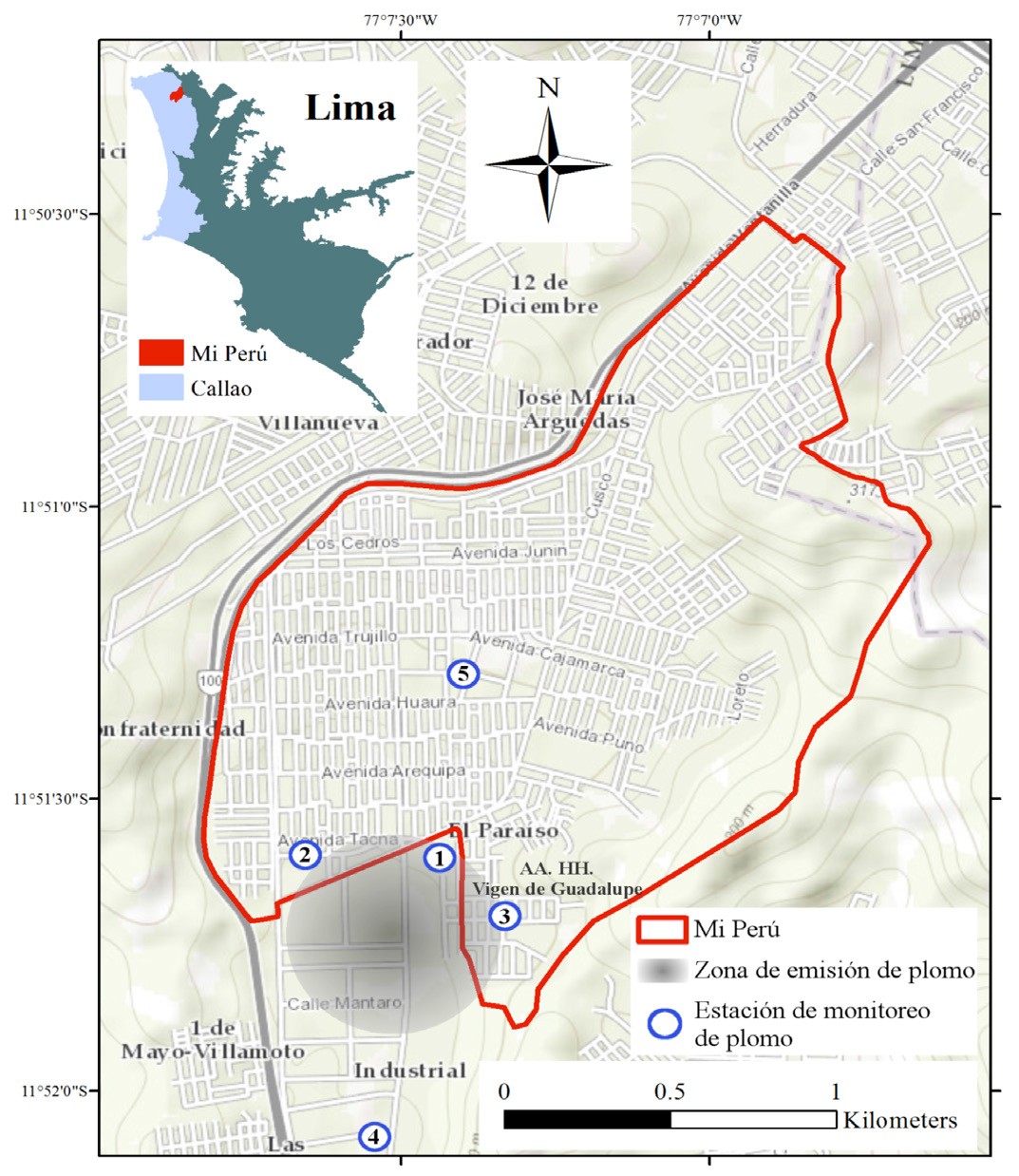Figura 1. Plano geográfico del distrito de Mi Perú, Región Callao.