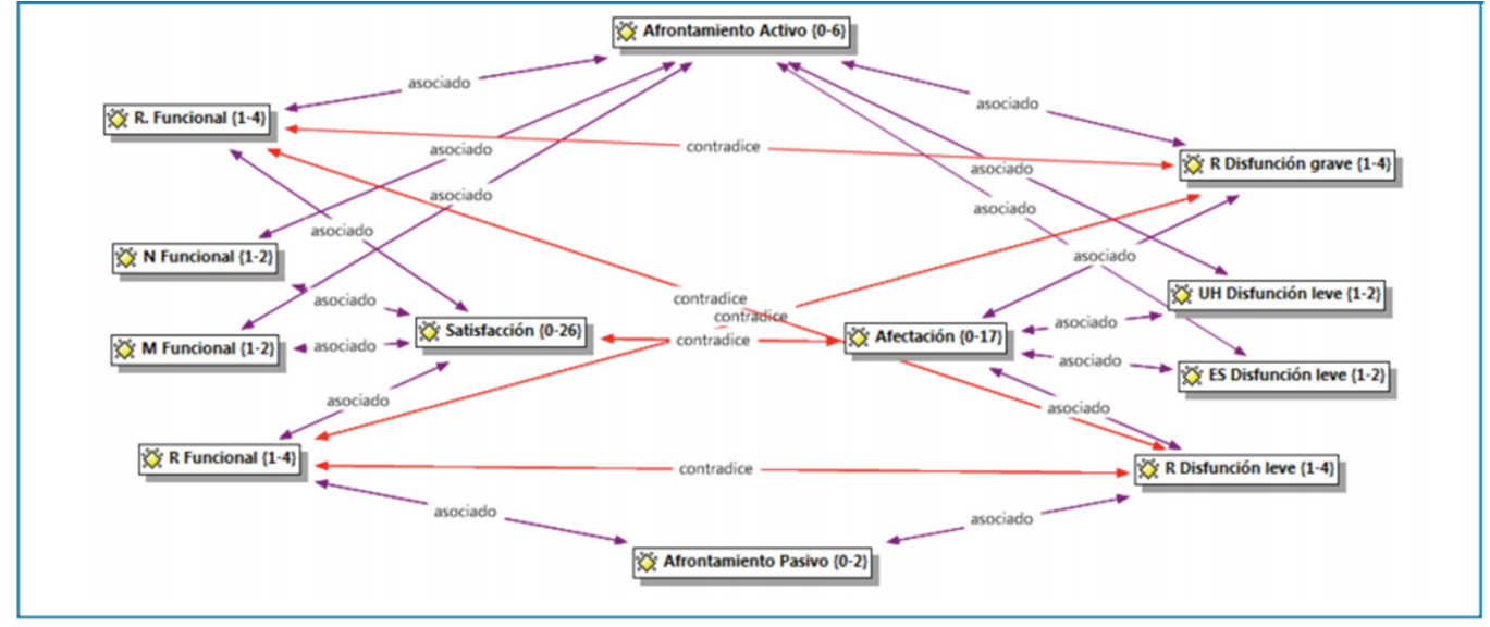 Red sem&aacute;ntica contraste de las unidades de an&aacute;lisis.