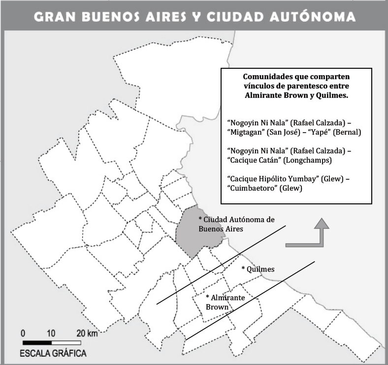 Detalle de los distritos de Almirante Brown y Quilmes.