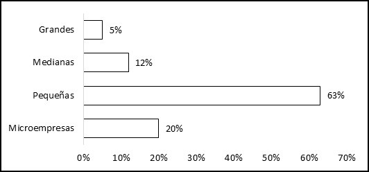 Tipos de empresas participantes en la cadena de valor de la uvilla