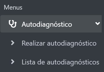 Menú principal proceso autodiagnóstico
