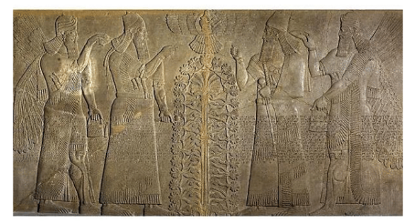 Relevo 23 da Sala do Trono do Pal&aacute;cio Noroeste de Assurnasirpal II.  

Cal&aacute; (atual Nimrud), norte do Iraque.