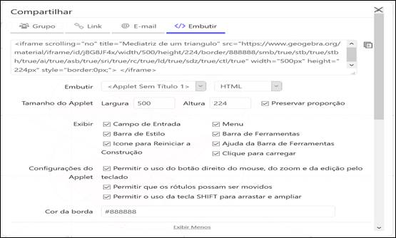 applet criado no GeoGebra (2016)