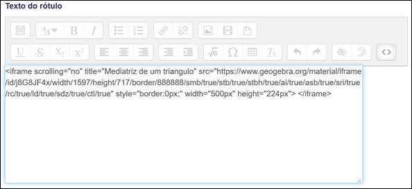 inserindo c&oacute;digo html no r&oacute;tulo