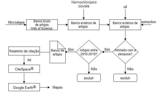 Fluxograma do processo de seleção dos artigos e mapeamento da rede de autores