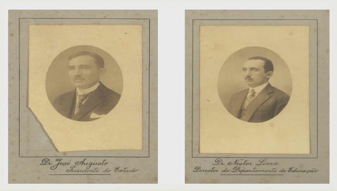 fotografias do Presidente do Estado Jos&eacute; Augusto e o Diretor do Departamento de Educa&ccedil;&atilde;o Nestor Lima