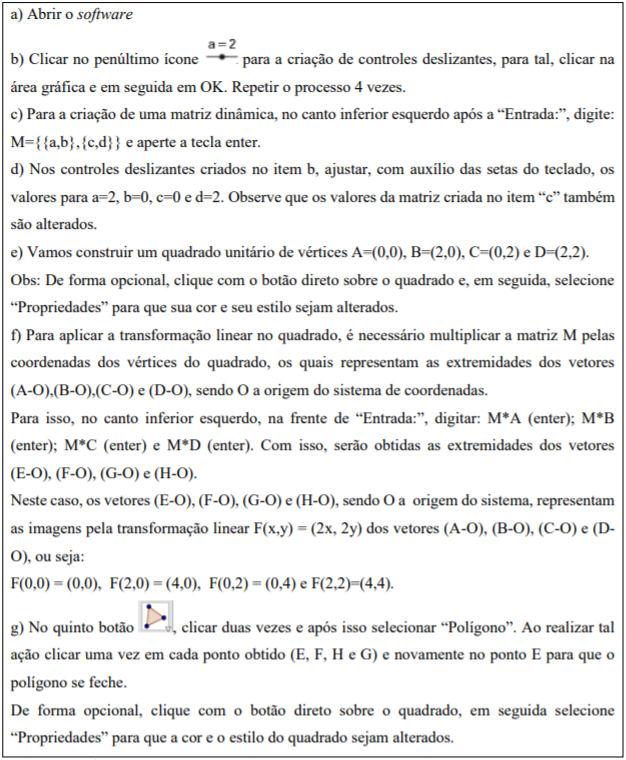 Etapas da primeira constru&ccedil;&atilde;o no software para o desenvolvimento da Atividade 1