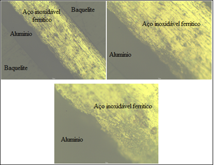 Imagens obtidas pelo microscópio óptico para a amostra jateada por vidro.