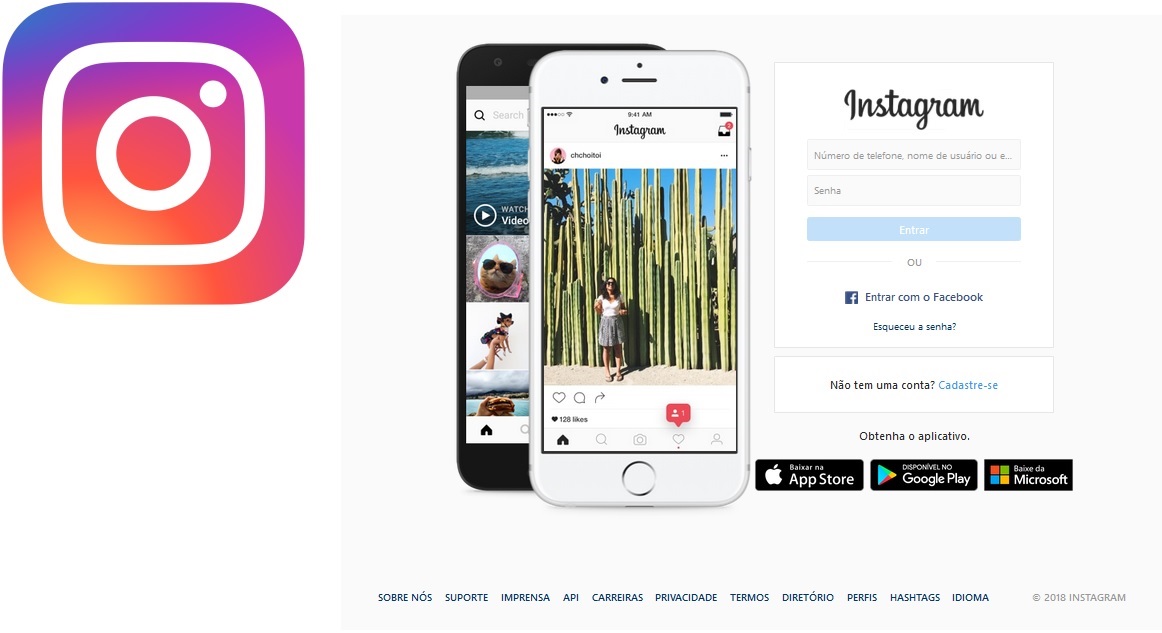 Interface do aplicativo e tela inicial para criação de conta.