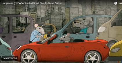 Rato em ambiente urbano, ostentando riqueza. A globalização como fábula