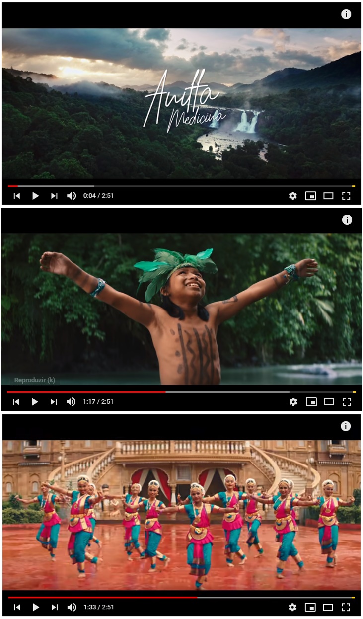Clipe de “Medicina” (de Anitta) com destaque a elementos que remetem a globalização.