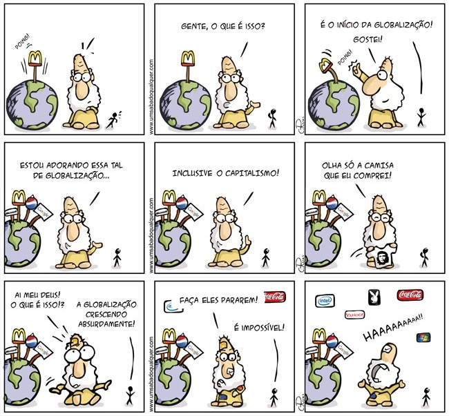 Charge do USQ utilizada para consolidar o debate da temática com os alunos.