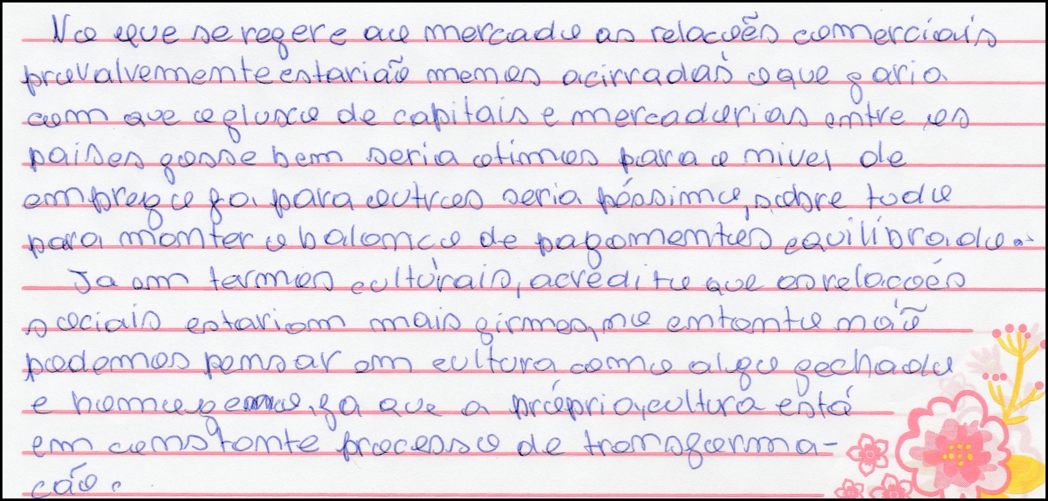 Exemplo de texto desenvolvido por aluno do 9º ano.