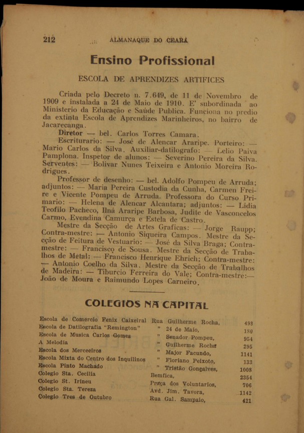 Equipe Administrativa da EAA em 1937