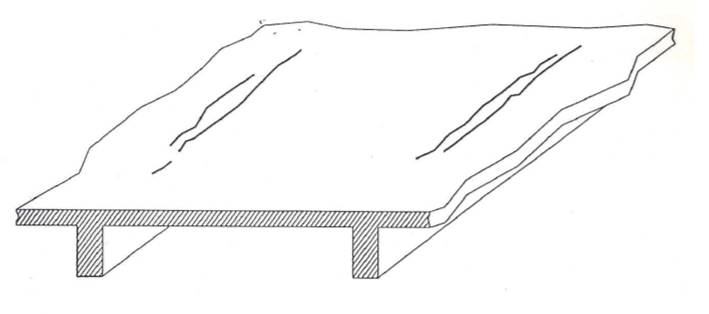 Trincas em lajes devido &agrave; falta de armadura negativa.