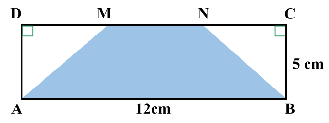 Pol&iacute;gono mostrando a &aacute;rea considerada (colorida) para o c&aacute;lculo da &aacute;rea do trap&eacute;zio.