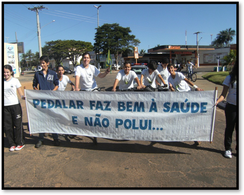 Pedalada com alunos