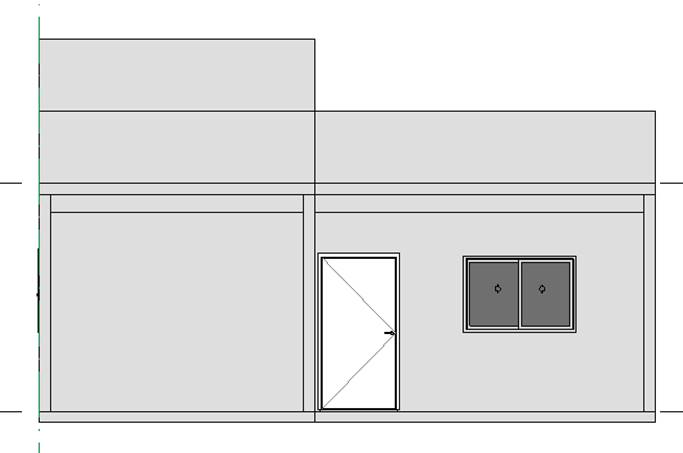 Modelagem do Projeto Arquitetônico em Revit®, Vista da Fachada Frontal.