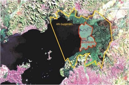  Abrangência da Área de Proteção Ambiental de Guapi-Mirim e da Estação Ecológica da Guanabara