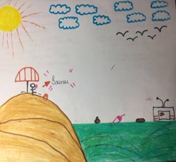 Exemplo de desenho inserido em “paisagem mista com poluição”