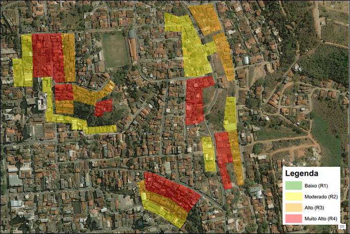 Carta de Risco a deslizamento planar do Bairro Altino Barbosa. 23
