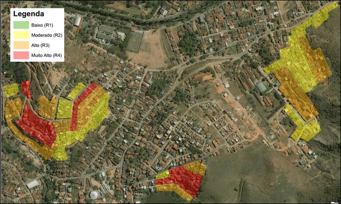 Carta de Risco a deslizamento planar do Bairro Vila São João.
