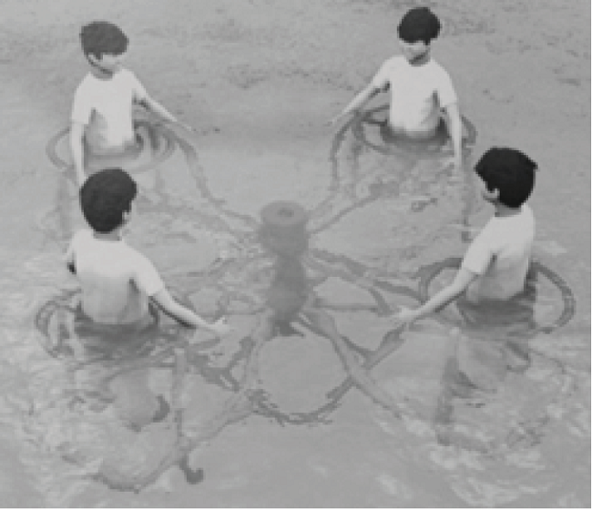 Estimulaci&oacute;n de ni&ntilde;os cuadripl&eacute;jicos o con discapacidad cognitiva severa en el agua. (Castro, Gonz&aacute;lez & Montes. 2014).