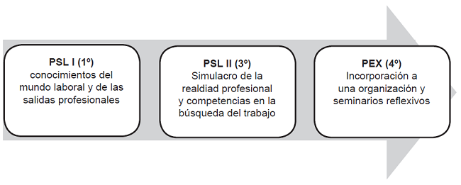 Las asignaturas del Pr&aacute;cticum en el Grado de Pedagog&iacute;a.