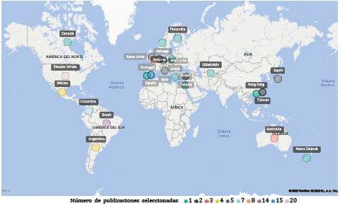  N�mero de publicaciones seleccionadas por a�o