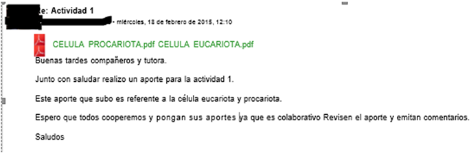 Participaci�n publicada en plataforma