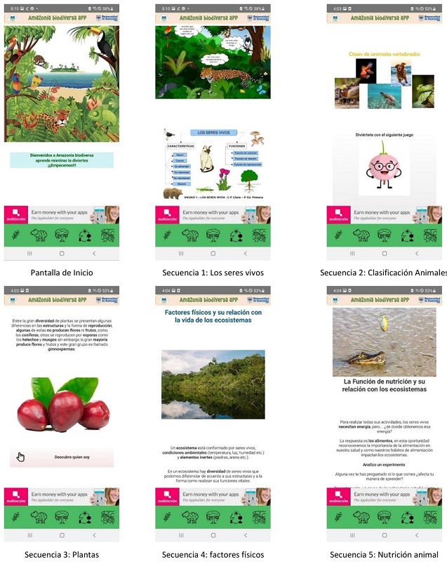 Componentes de la aplicaci�n Amazon�a Biodiversa