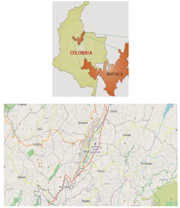 Mapa de ubicaci�n geoespacial de las plazas de mercado de Tunja-Boyac�