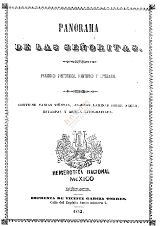 Portada del Panorama de las Señoritas