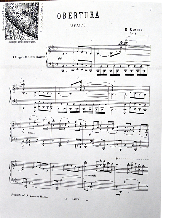 Obertura Luisa para piano, primera página