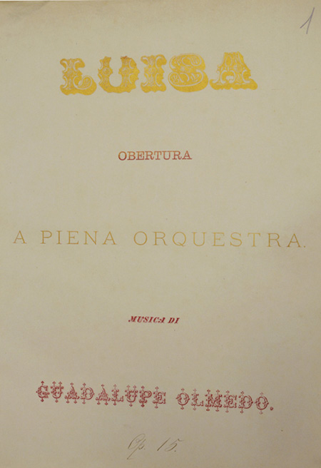 Obertura Luisa, portada de la partitura orquestal