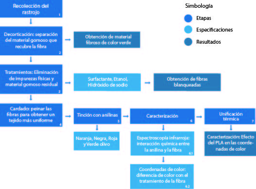 Diagrama de proceso de las etapas experimentales
