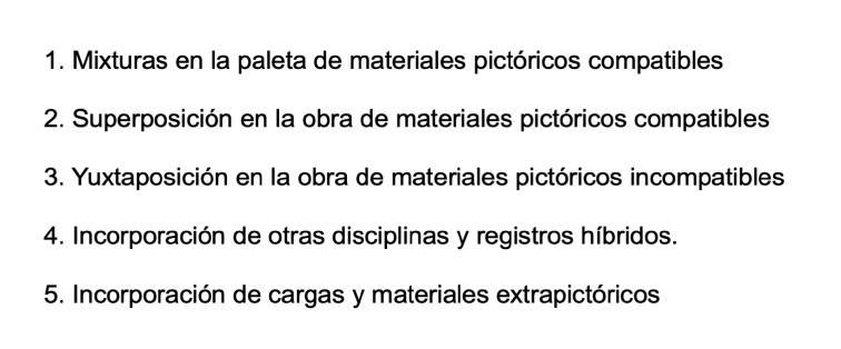 Opciones tcnicas empleadas en la experimentacin pictrica