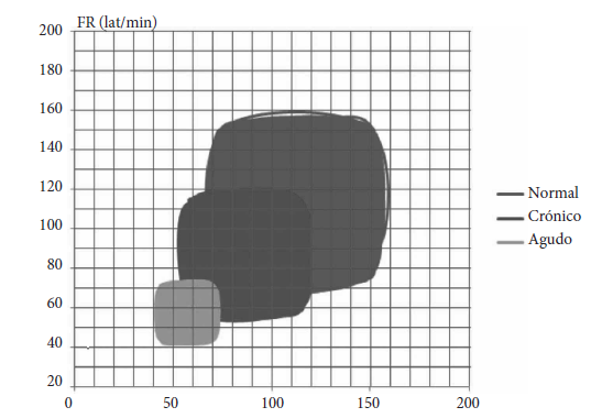 Ejemplo de la ocupación
espacial de los atractores cardiacos