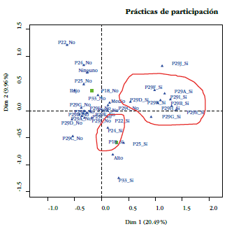 Análisis de correspondencias múltiples: prácticas de participación