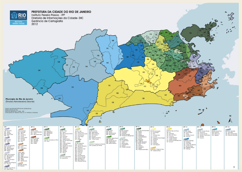 As divis&otilde;es administrativas da cidade do Rio de Janeiro (2012)