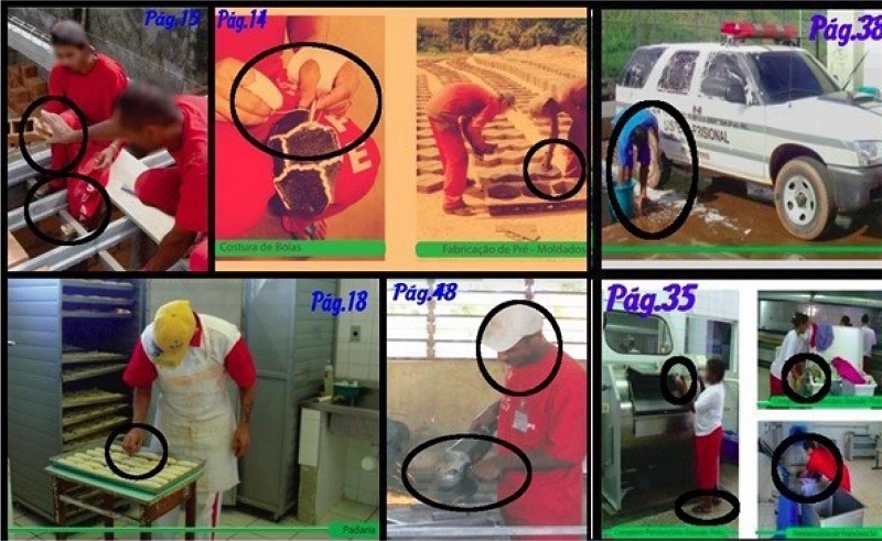 Workers without PPE at industrial complexes in the prison system