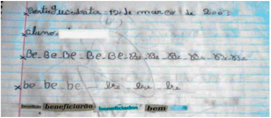 Atividade realizada com demarcação da margem.