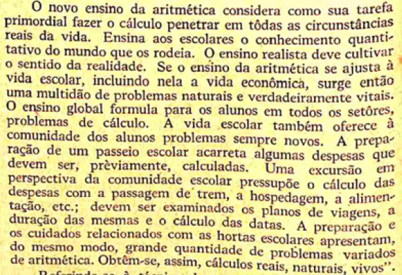 – Relao do ensino da aritmtica com a vida prtica
