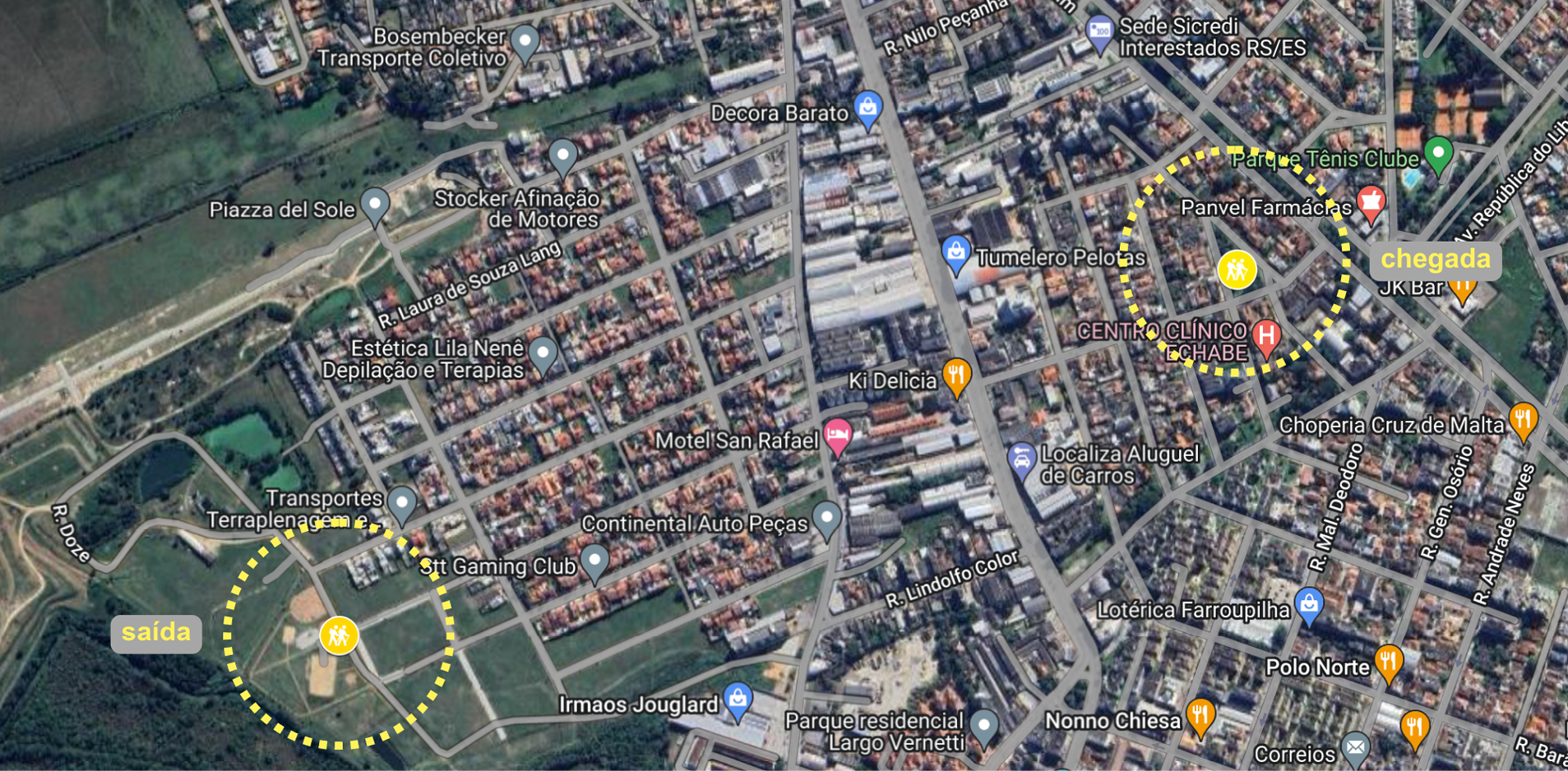 Salida y llegada de la caminograf�a en las microrregiones Colina do Sol y Treptow en Pelotas.